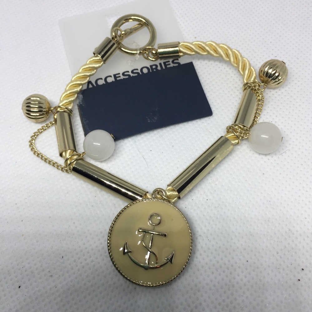 Enamel ivory corded bracelet